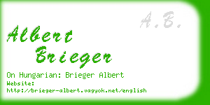 albert brieger business card